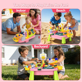 Noufwa 4-in-1 water table with vegetables and fishing tools supporting imaginative play