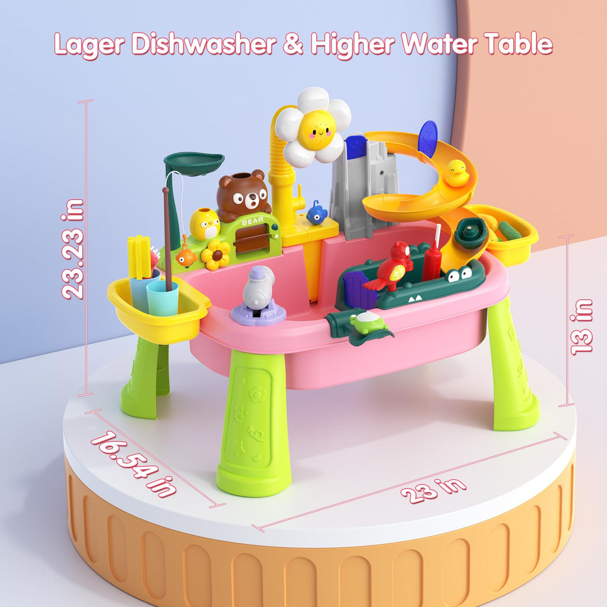 Noufwa kitchen play sink outdoors with adjustable legs for desk or floor height