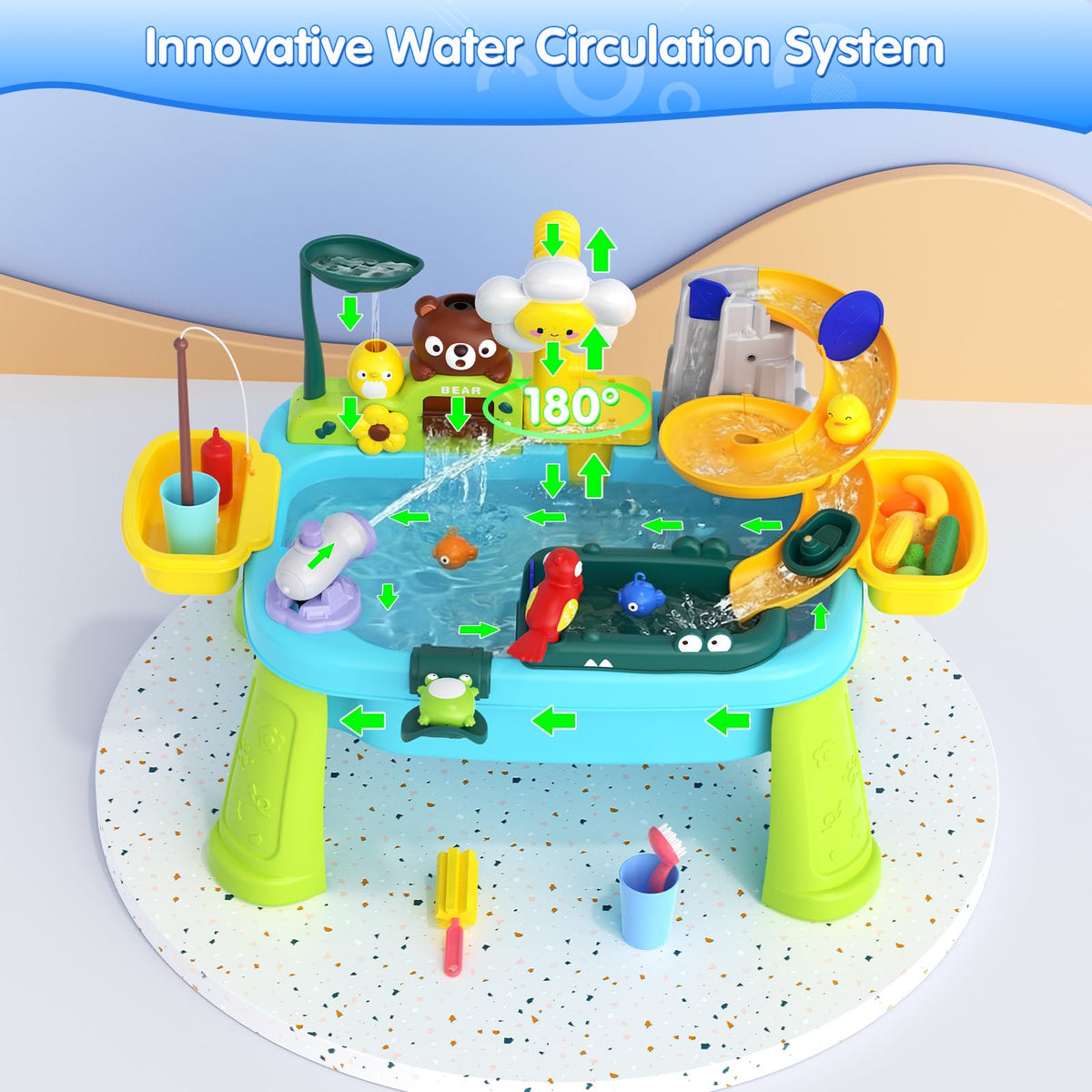 Noufwa water table ideal for beaches, parks, and poolside summer play.