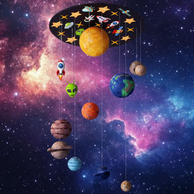 Novabright black board and 50 stickers for easy planet labeling
