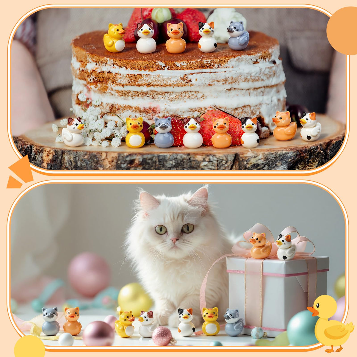 Novabright assorted cat duck figurines for party favors and treasure hunts