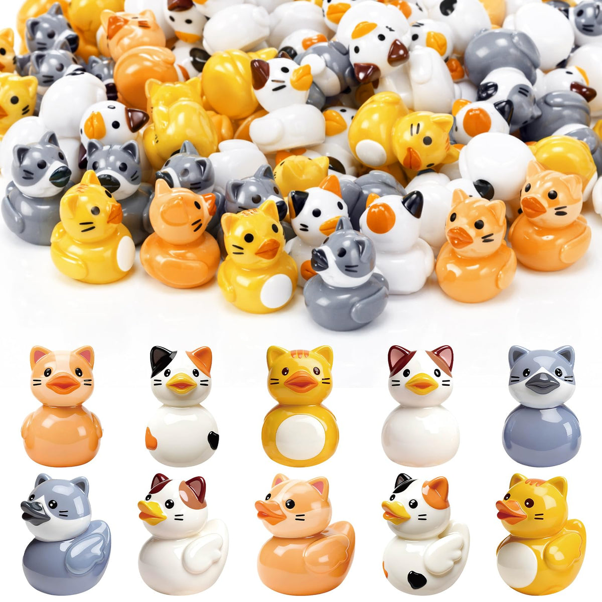 Novabright mini resin cat duck figurine for tabletop decor and gifting