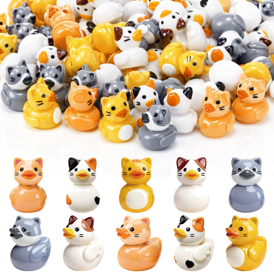 Novabright mini resin cat duck figurine for tabletop decor and gifting