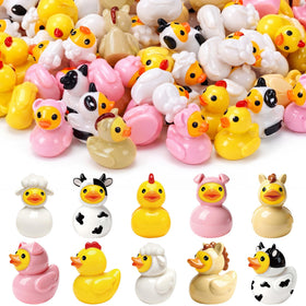 Novabright mini resin duck cow figurine for cake toppers and playful display.