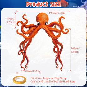 Novabright Octopus door banner left side panel adds immersive sea scenery to any doorway.