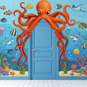 Novabright Octopus door banner top banner creates a dramatic ocean entrance for events.