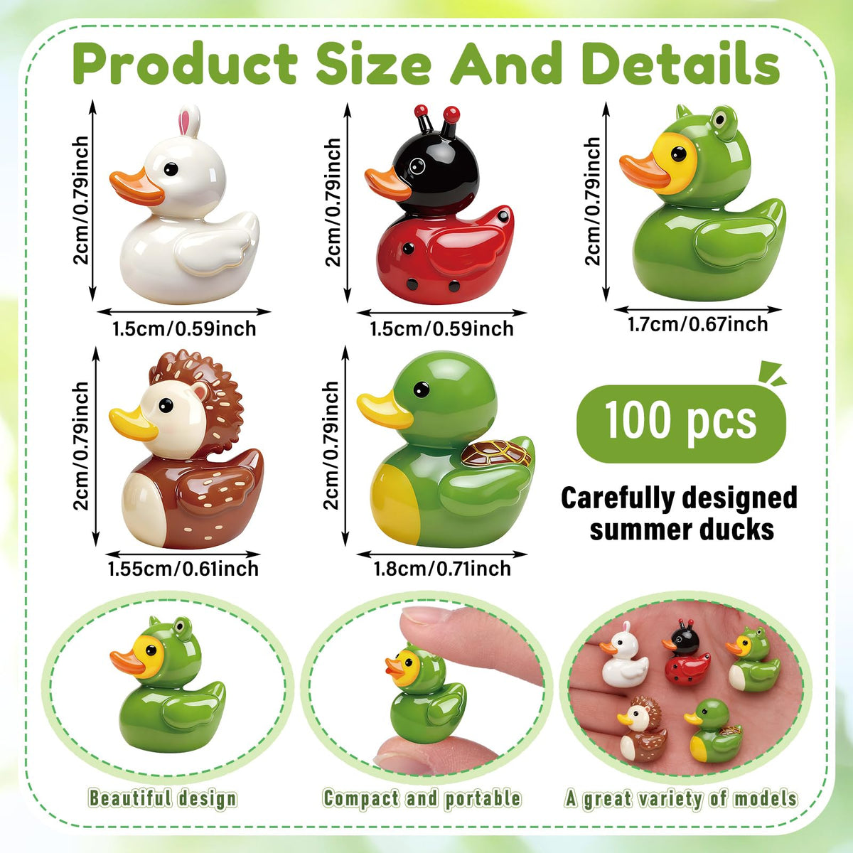 Novabright resin duck figurines ideal for scrapbooks and handmade gifts