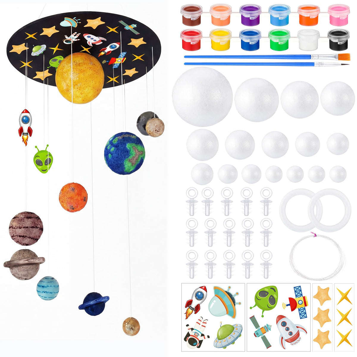 Novabright solar system foam balls arranged for an engaging DIY space model