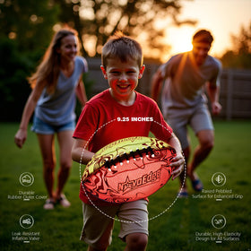 NovaEdge glow football LED close-up highlighting dual-color LEDs