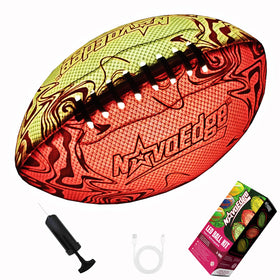NovaEdge glow football front view showing bright LED glow for night play