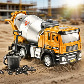 NOVAFUSION cement-mixer-dump-chute adjustable directs pretend material flow.