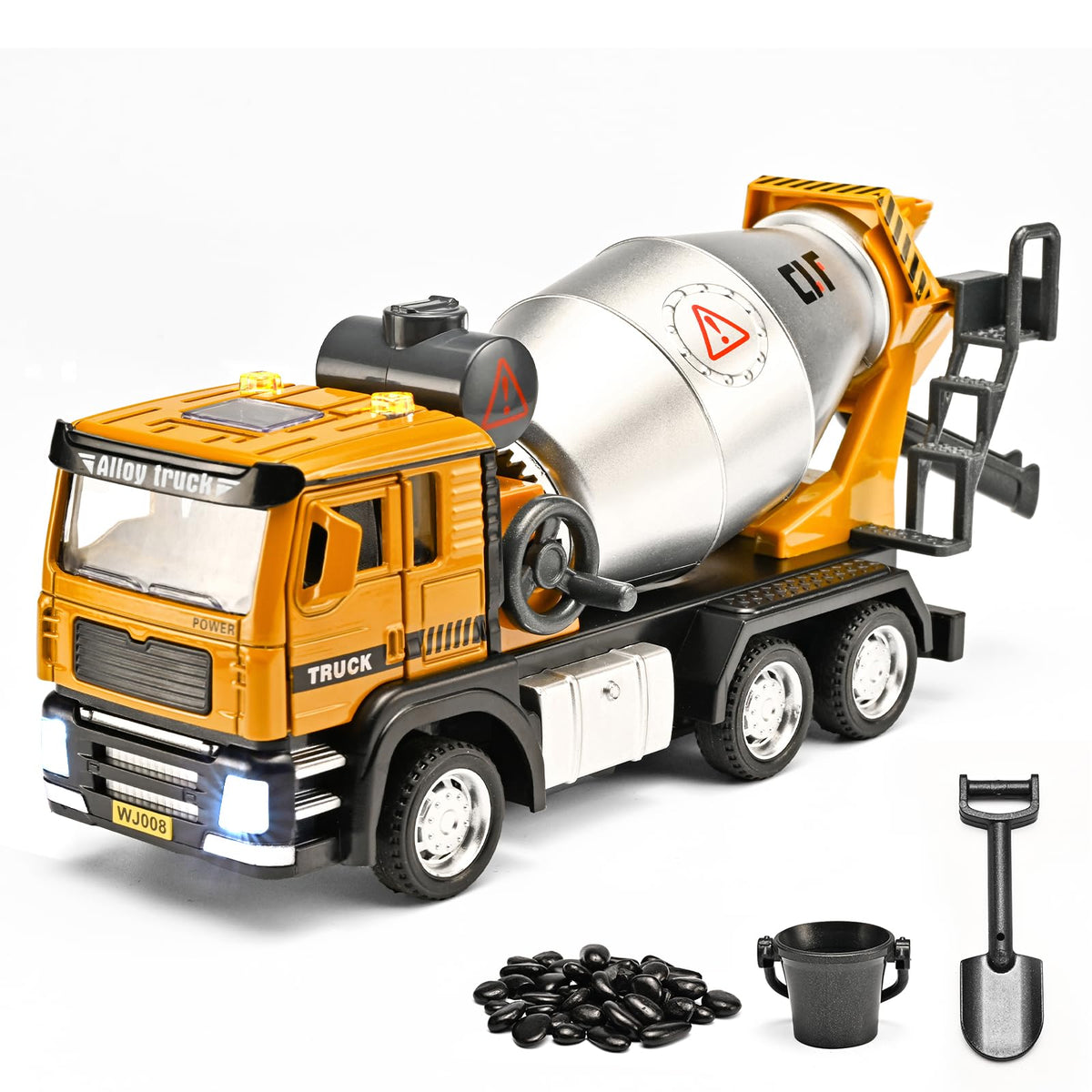 NOVAFUSION cement mixer truck diecast cab supports durable daily play.