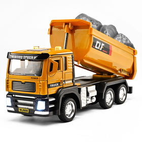 NOVAFUSION dump truck toy with metal cab for durability and realism.