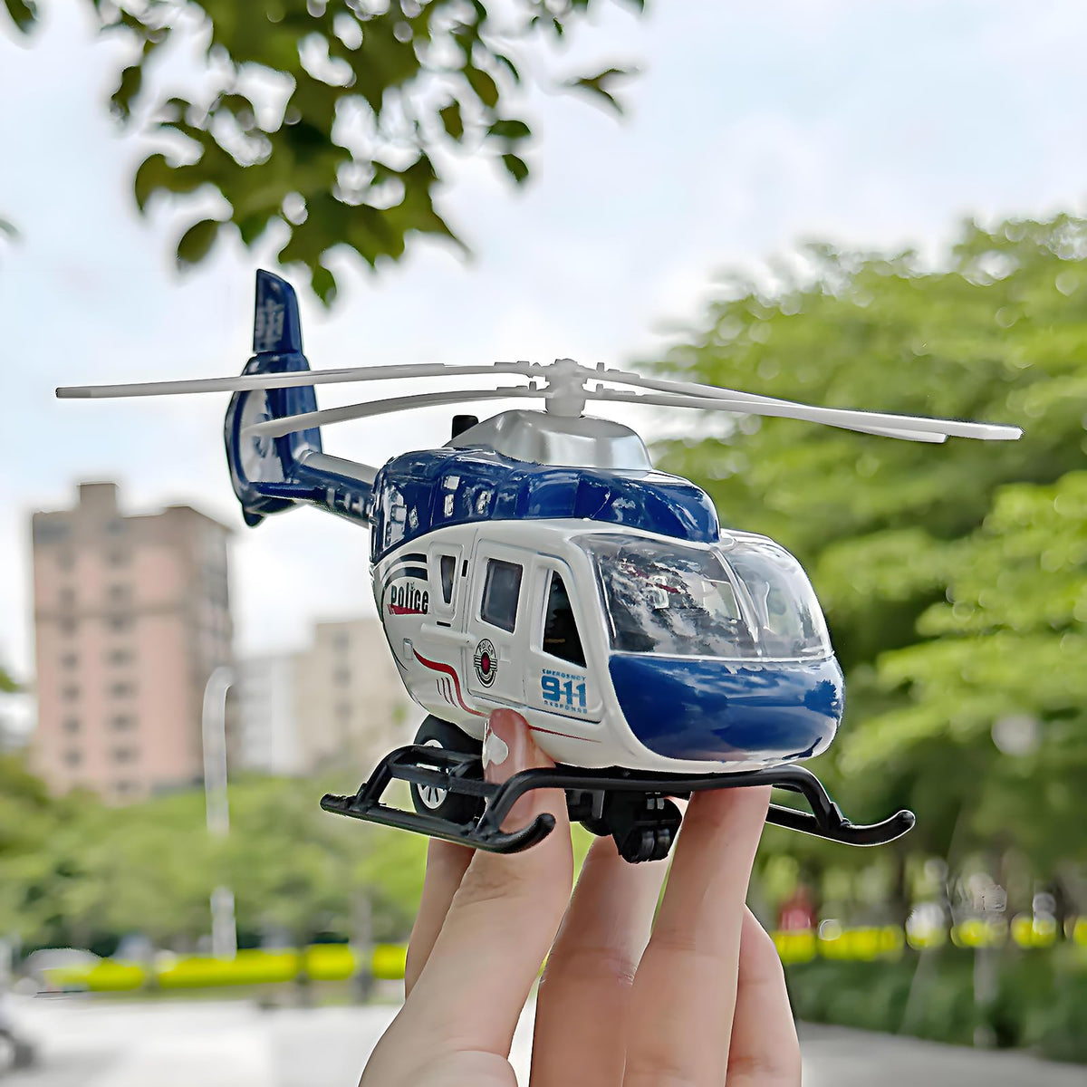 NOVAFUSION Kids Helicopter Blue open cockpit door invites interactive scenarios.