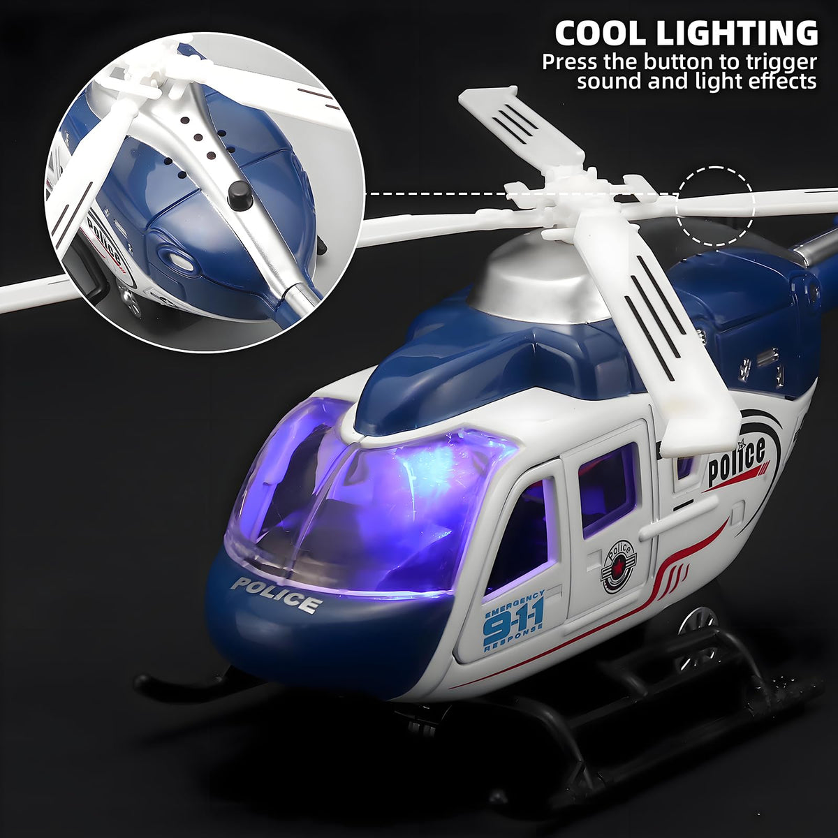 NOVAFUSION Kids Helicopter Blue pull-back action encourages independent, energetic play.