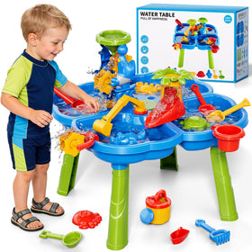 Novaluki sand and water table with beach molds for imaginative outdoor play