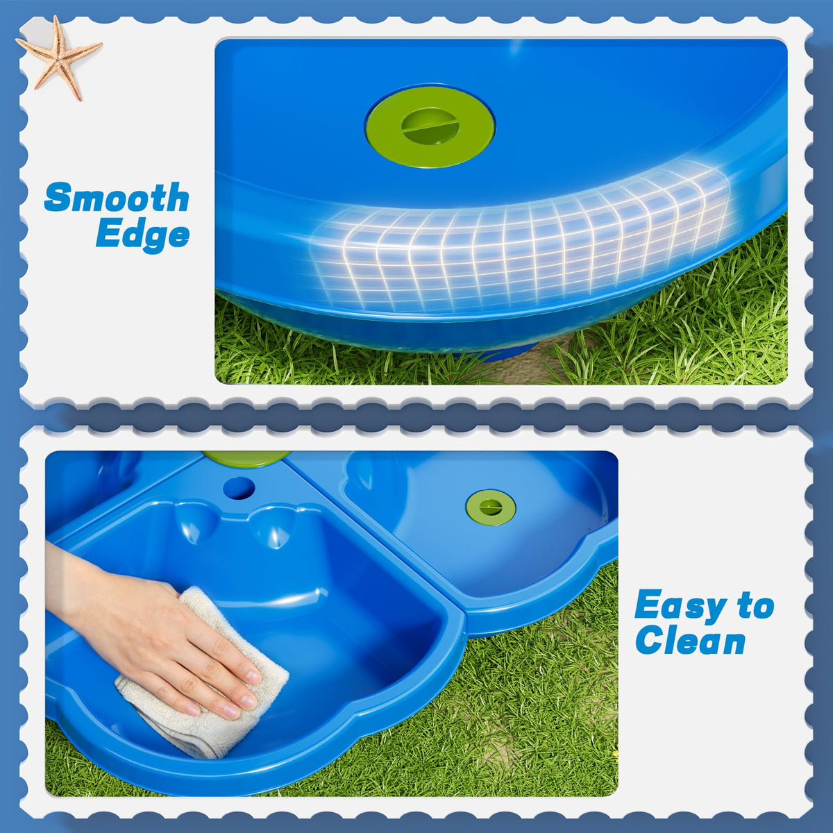 Novaluki table with drain plug simplifies cleanup after play