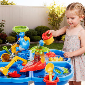 Novaluki sand and water table supports group play and sharing
