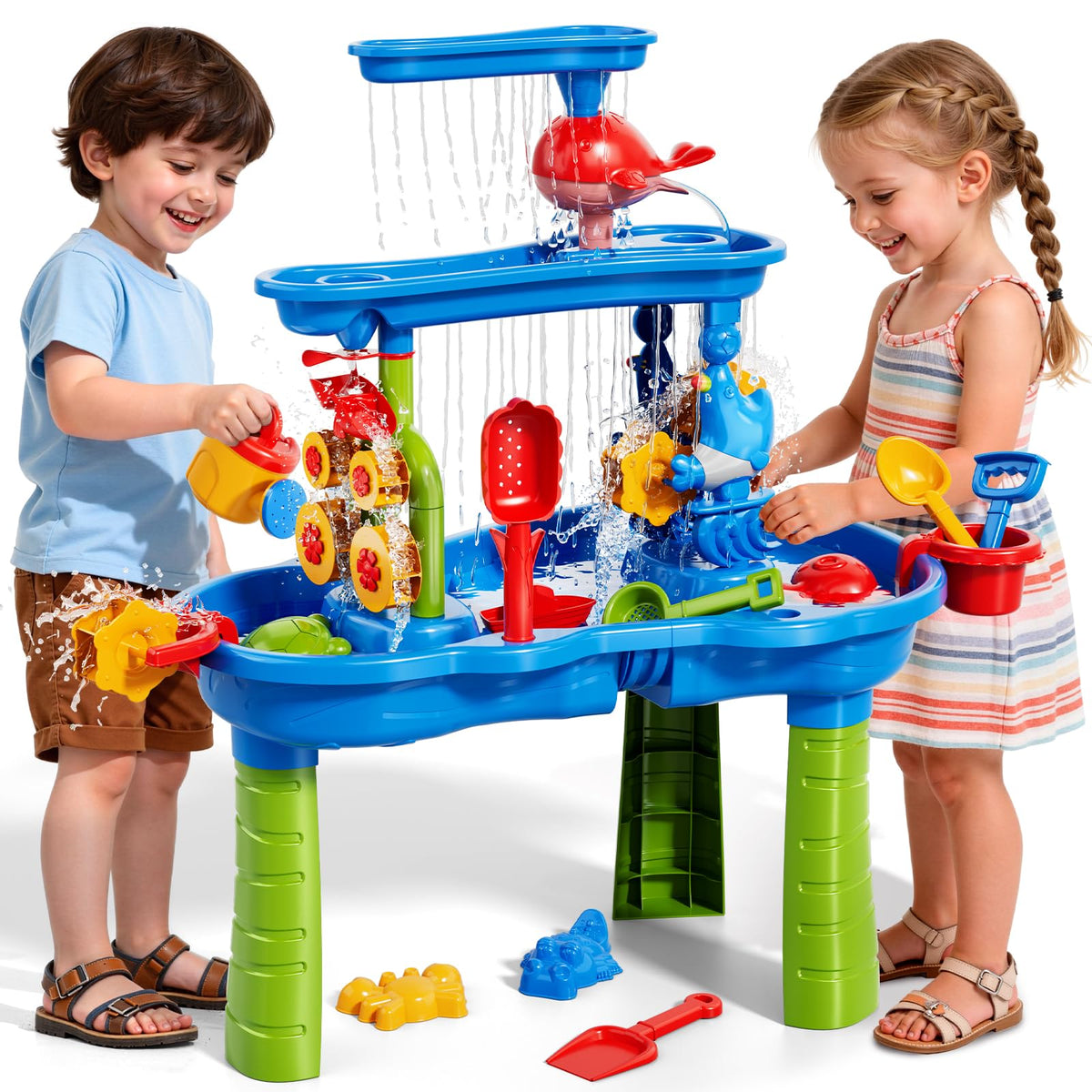 Novaluki sand-water-table castle molds help kids shape imaginative sand structures.