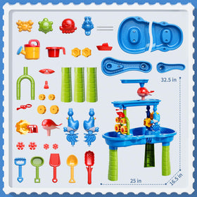 Novaluki sand-water-table drain plug for easy cleanup after water play.