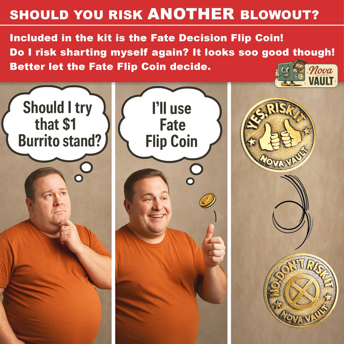 Nova Vault fate flip coin adds spontaneity to games and dares