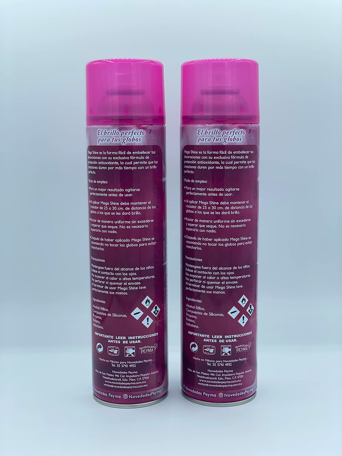 Novedades Peyma Mega Shine 2-Pack bottle-top-closeup demonstrates easy spray control.