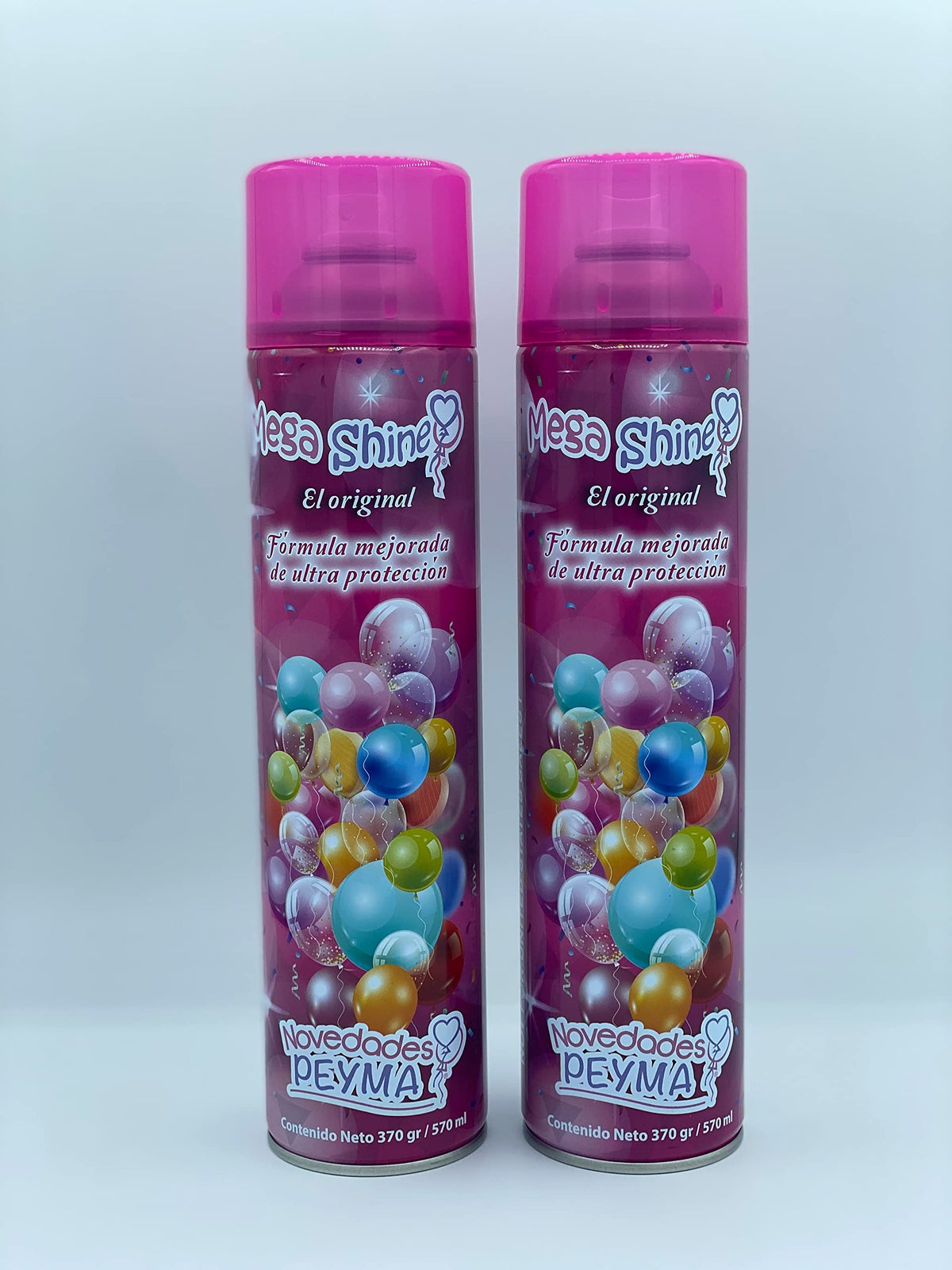Novedades Peyma Mega Shine 2-Pack packshot highlights the glossy finish on surfaces.