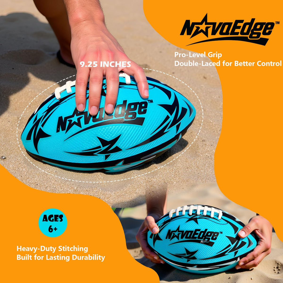 NovaEdge Hydro Water Football features a textured grip for easy throwing
