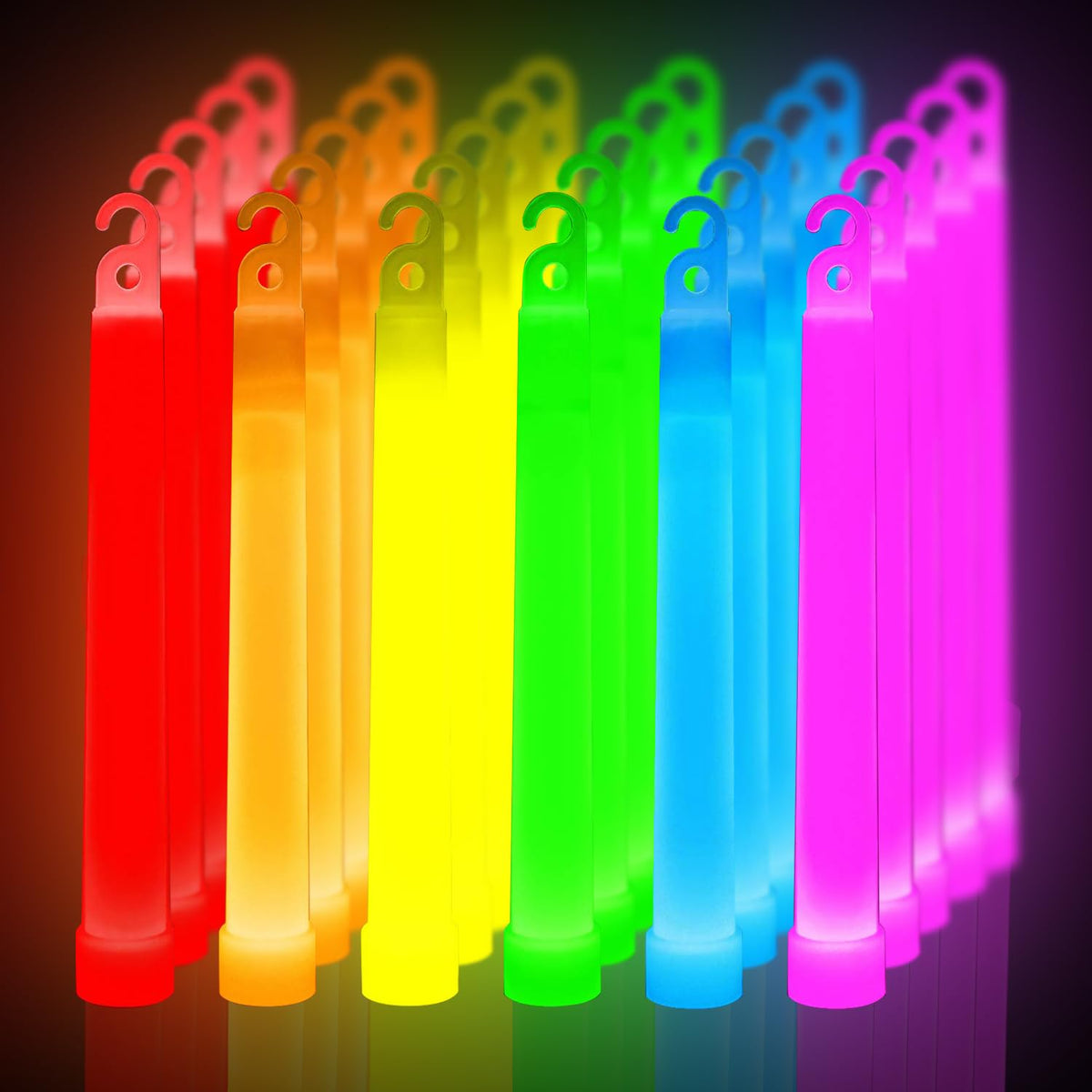 Novelinks 6-inch glow sticks in assorted colors for vibrant party accents.