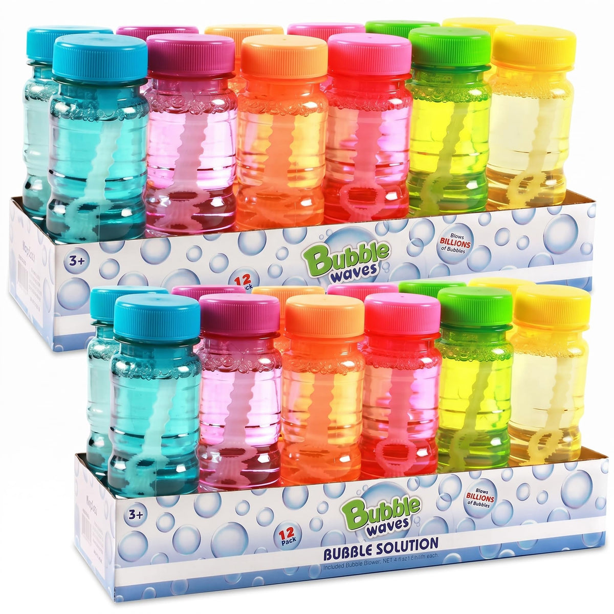 Novelinks Big Bubble Bottle color display in bright hues for outdoor play.
