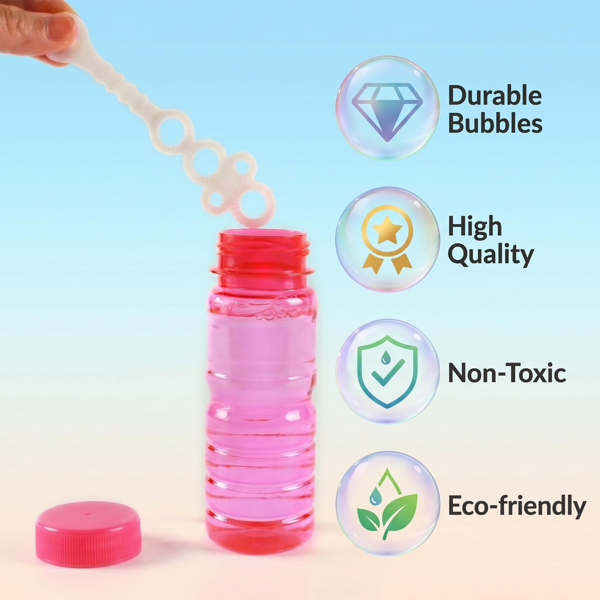 Novelinks bubble wands used by kids during sunny outdoor play.