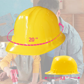 Kids wearing yellow construction hats, perfect as a party prop