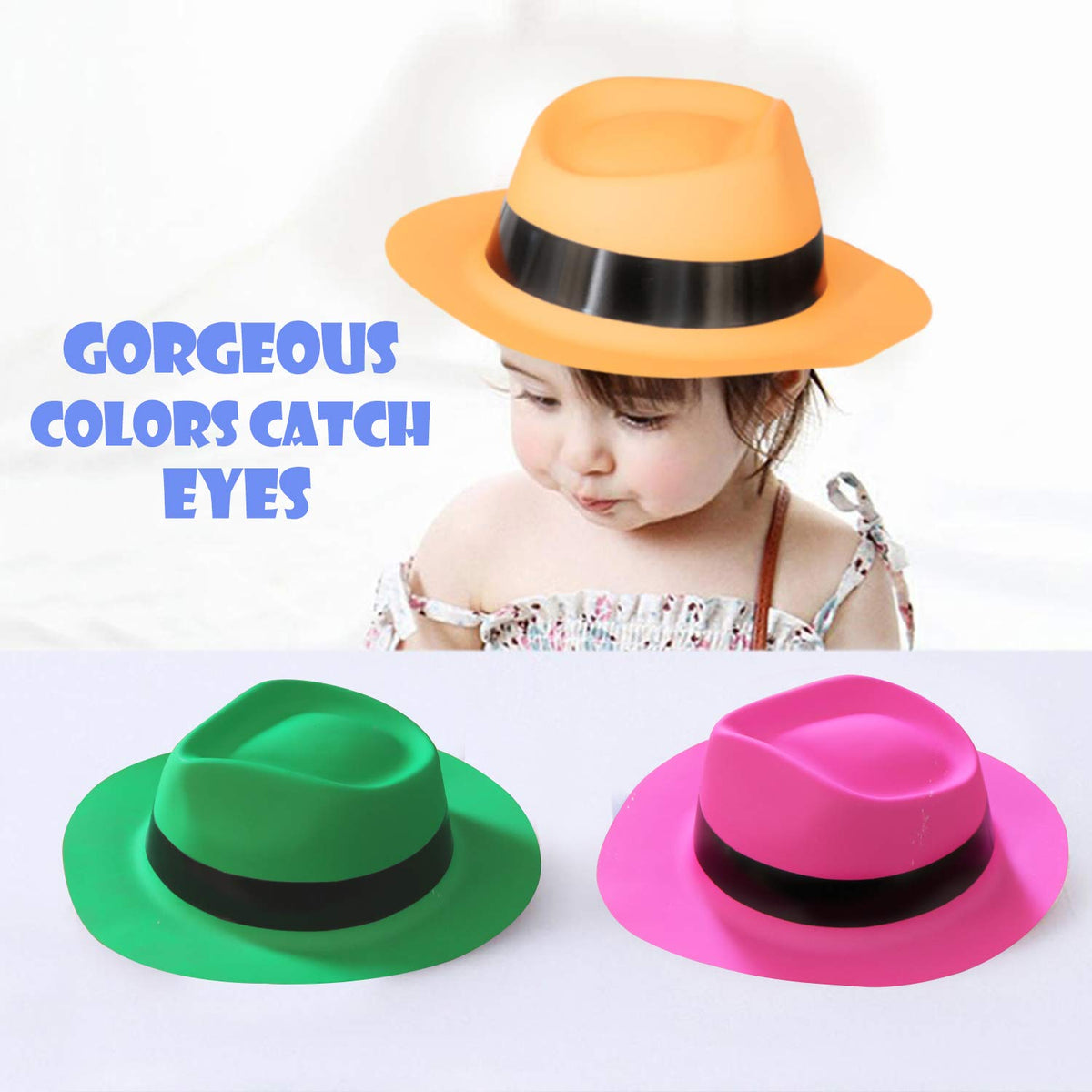 Novelty Place durable, lightweight plastic hats for comfortable long wear.