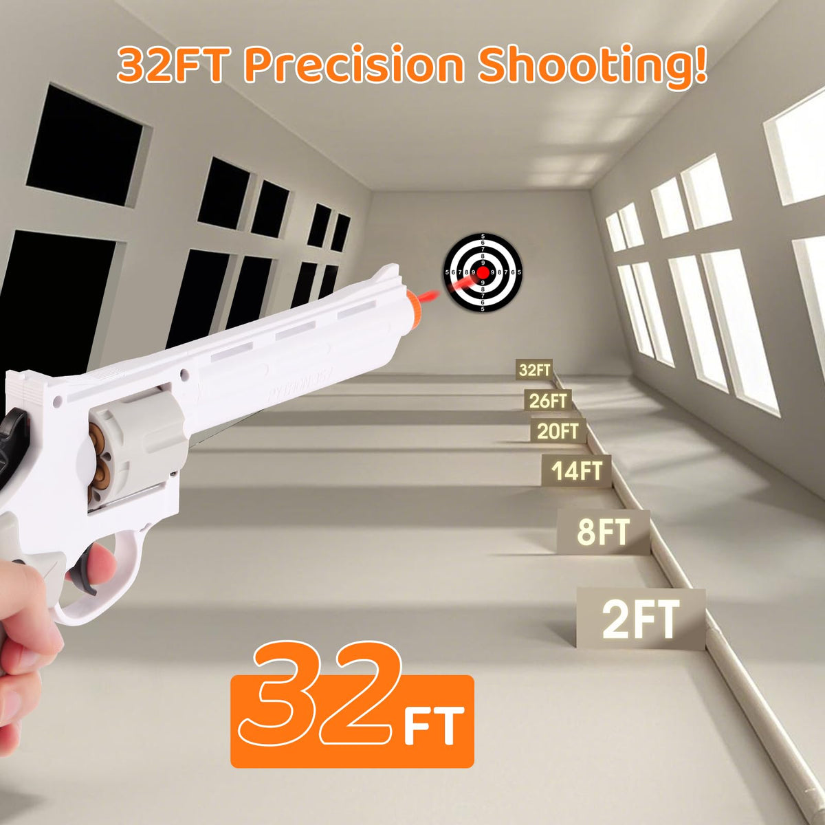 NOVOCA 357 toy revolver metal-effect shells with realistic details