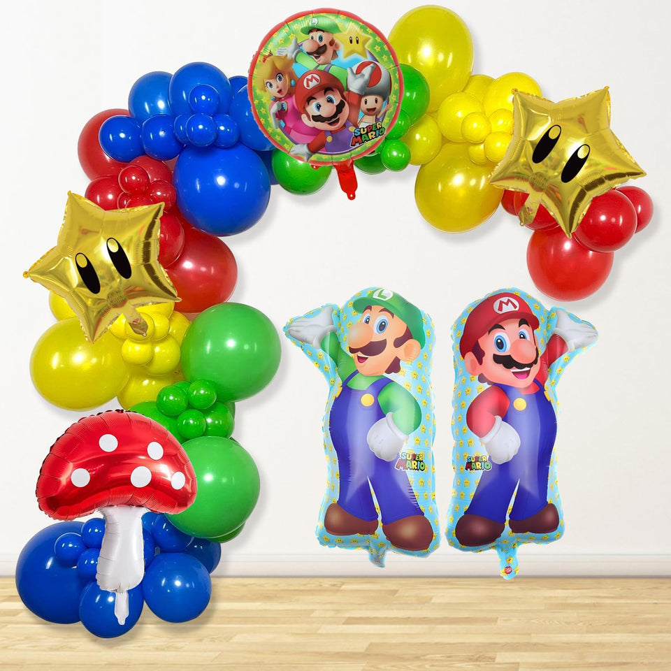 Novovida Mario birthday balloons arch kit adds vibrant party decor for a Mario themed celebration