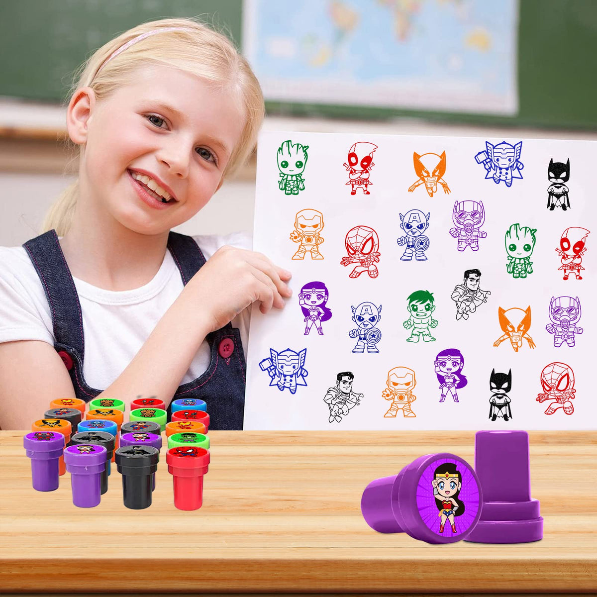 Novovida superhero stampers ideal for goody bags and party giveaways.