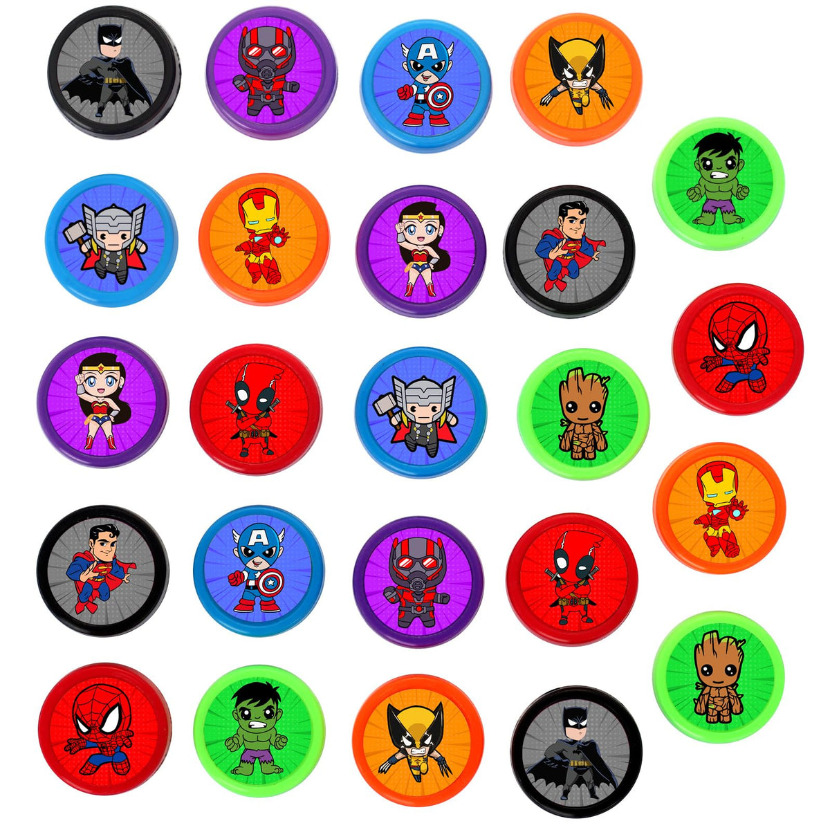 Novovida superhero stampers with pre-inked design for easy use.