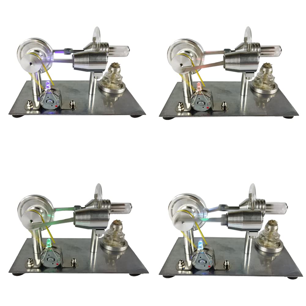 N/P Qing Shuang Stirling engine alcohol lamp setup demonstrates heat to mechanical motion