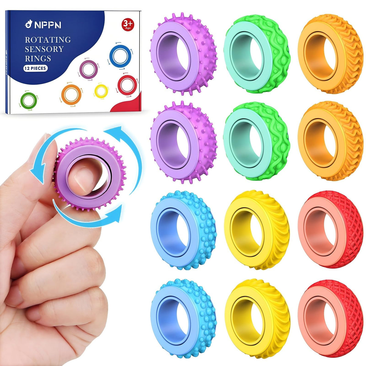 NPPN fidget rings spin to promote focus during study.