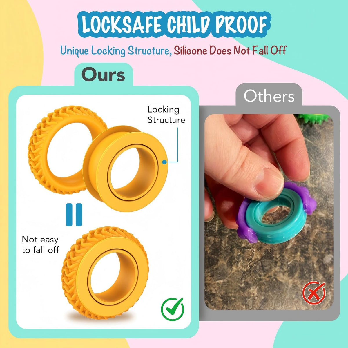 NPPN fidget rings textured shell offers six tactile experiences.