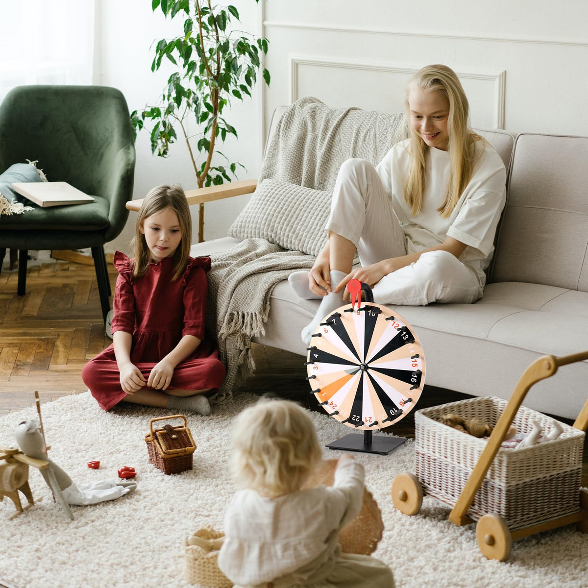 NQEUEPN 24-slot prize wheel ideal for parties, trade shows, and classrooms.