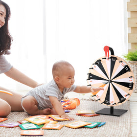 NQEUEPN compact tabletop wheel fits desks, counters, and small venues.
