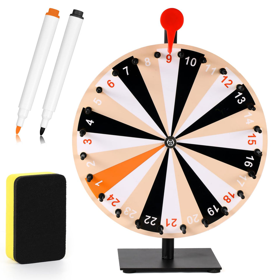 NQEUEPN 12-inch prize wheel with stand for stable carnival spins.