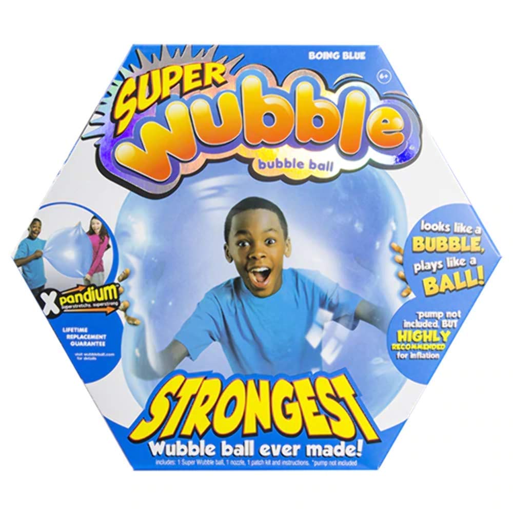 NSI Wubble blue bubble ball deflates for easy storage after play