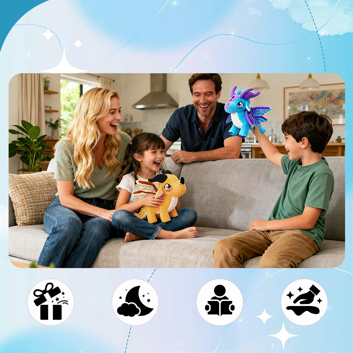 NTSPFU Lightweight dragon plush ten-inch, easy to carry on trips.