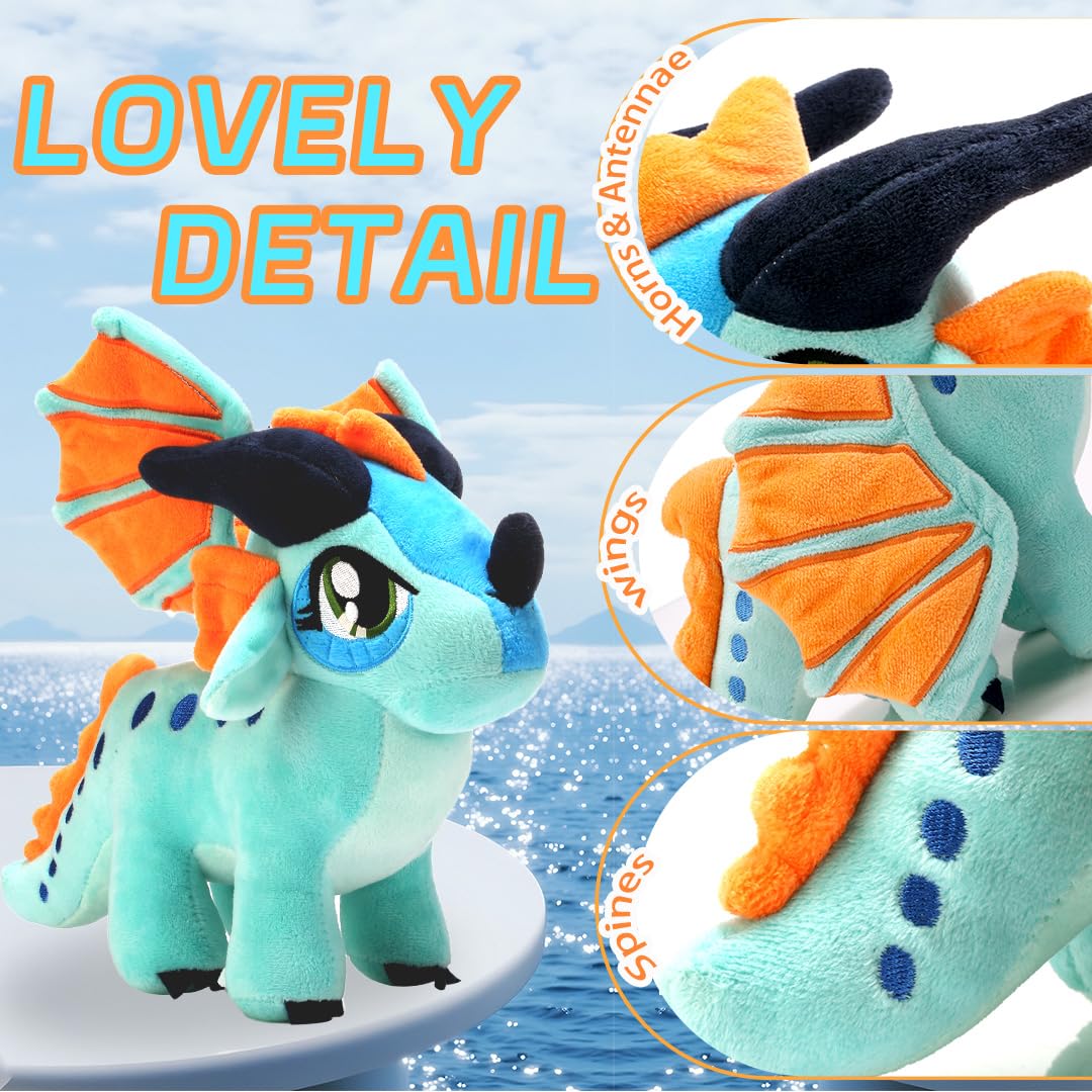 Detailed embroidery on NTSPFU Wings of Fire dragon plush highlights character