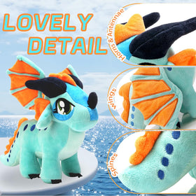 Detailed embroidery on NTSPFU Wings of Fire dragon plush highlights character