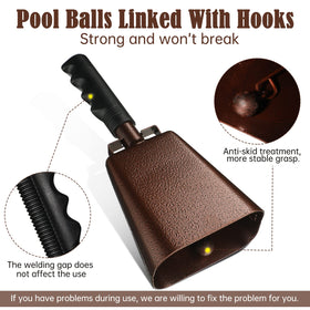 Nuanchu copper-finish iron cowbell durably built and rust-resistant.