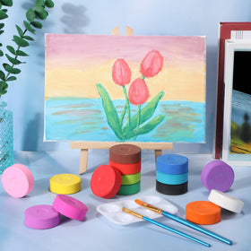 Nuanchu tempera paint cakes washable and water-soluble — quick cleanup after activities
