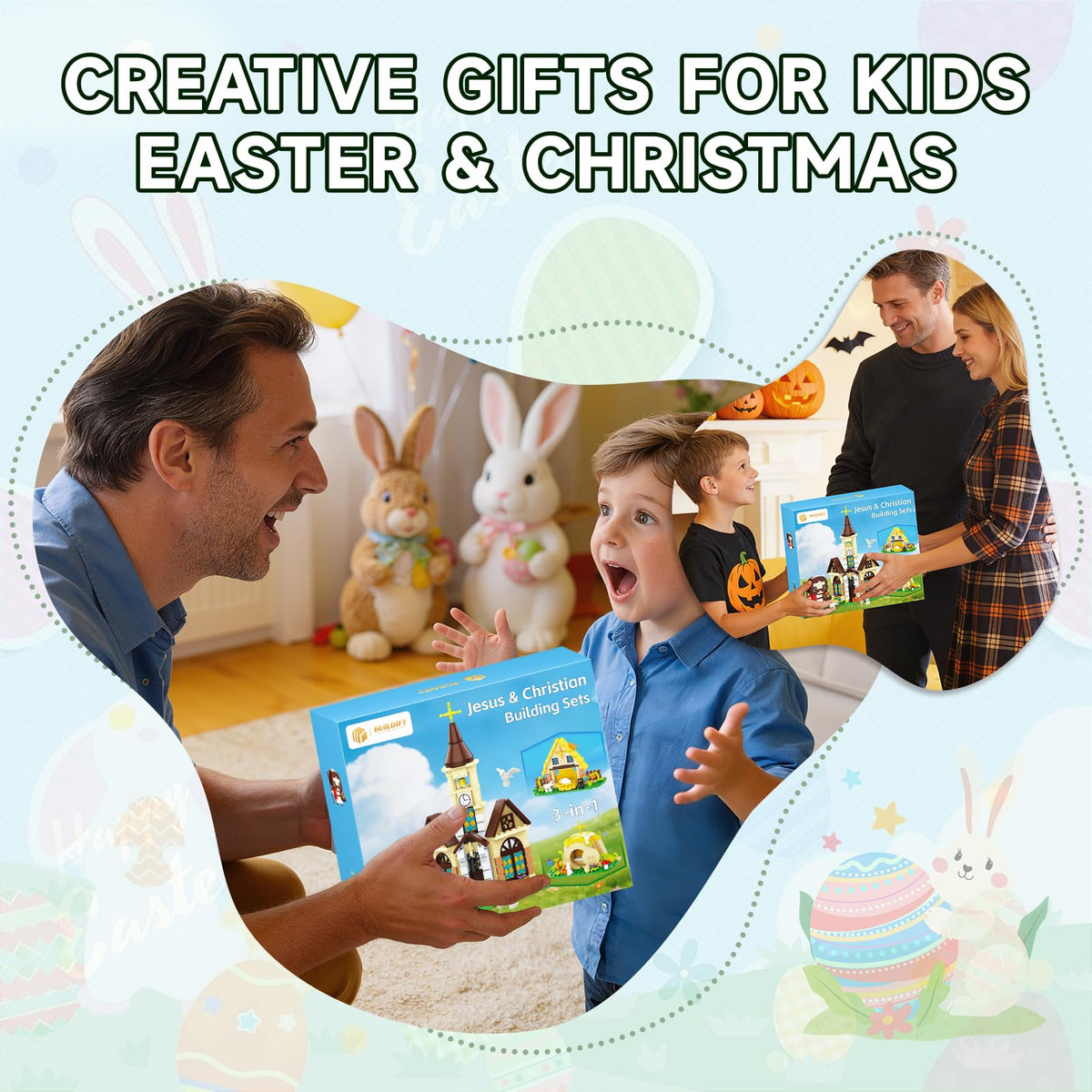 Nubee 3-in-1 build-and-display kit offers versatile Christian decor for home or church.